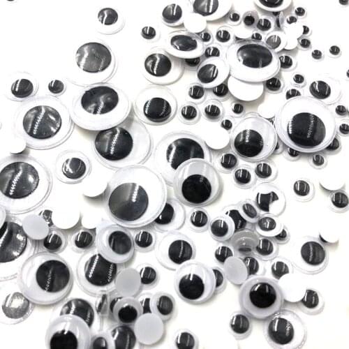 NSelf-adhesive 200PCS Mixed 6mm/8mm/12mm/15mm/20mm Dolls Eye For Toys Dolls Googly Black Eyes Used For Doll Accessories