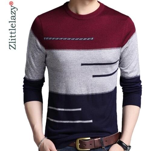 2020 Brand Male Pullover Sweater Men Knitted Jersey Striped Sweaters Mens Knitwear Clothes Sueter Hombre Camisa Masculina 100