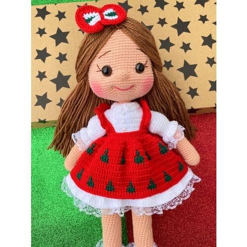 Amigurumi Teddy Red Alice Mesh Baby 35CM