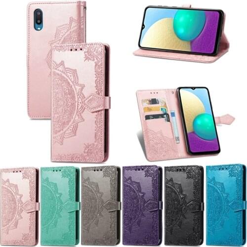 10Pcs Mandala PU Leather Wallet Flip Phone Cover TPU Case for Samsung Galaxy A02 A32 A02S A72 A52 A32 A01 Core A42 A90 A12 A60