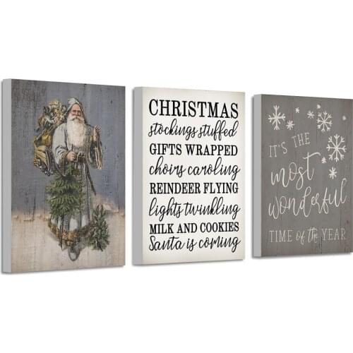 Christmas Santa Decorative Wall Art Canvas Print Posters Canvas Paintings Christmas Gifts Prints Kids Room Wall Home Decor