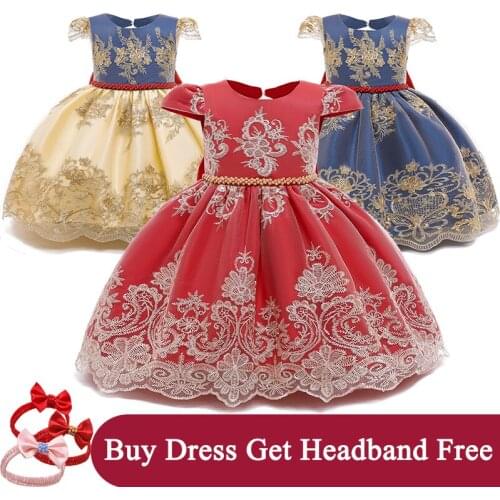 Newborn Baby Girl Dress Lace Flower Kids Dresses for Girls 0-8 Years Princess Prom Party Formal Ball Gown Children Clothing
