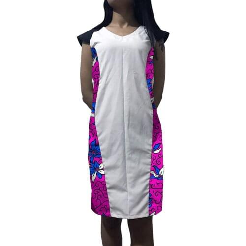 Elegant dashiki dress custom made women Ankara clothes white/wax patchwork dresses groom outfits Africa clothing