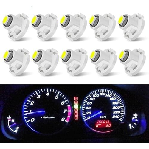 10Pcs Ice Blue T3 T4.2 T4.7 Wedge 1SMD LED Car Cluster Dash Climate Light Dash Climate Light Bulbs Super Bright Indicator
