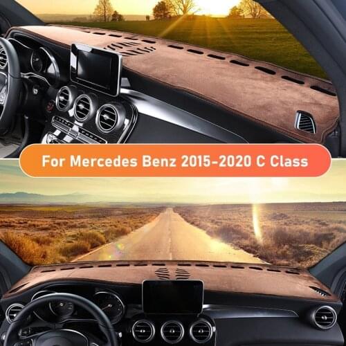Car Dashboard Mat for Mercedes Benz 2015-2020 C Class Anti Sunlight Cover Pad LHD Protective Dashmat Carpet Car Accessories