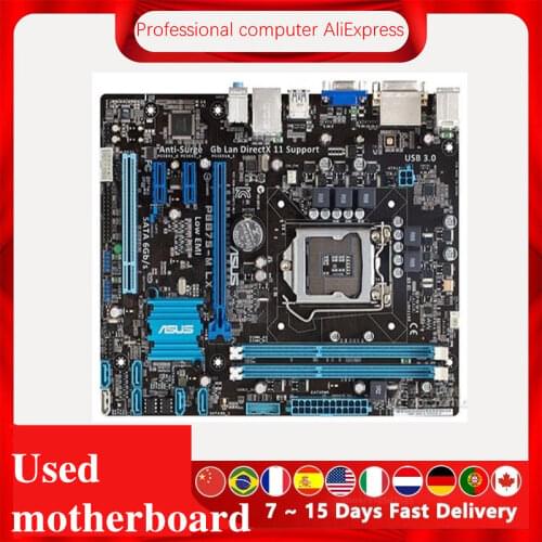 For ASUS P8B75-M LX Computer Motherboard LGA 1155 DDR3 For Intel B75 P8B75 Desktop Mainboard SATA II PCI-E X16 Used