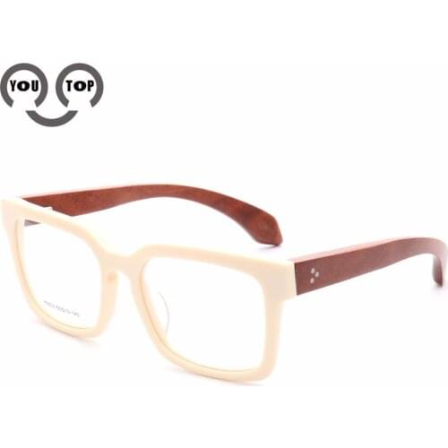 YOUTOP Mens Big Optical Frames Square hand-made acetate and wooden Fashion full-rim Eyeglasses K6609