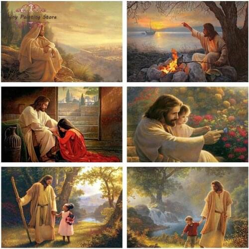 DIY 5D Religion Christian Diamond Painting Merciful Jesus Portrait Full Drill Cross Stitch Kit Diamond Embroidery Art Decoration