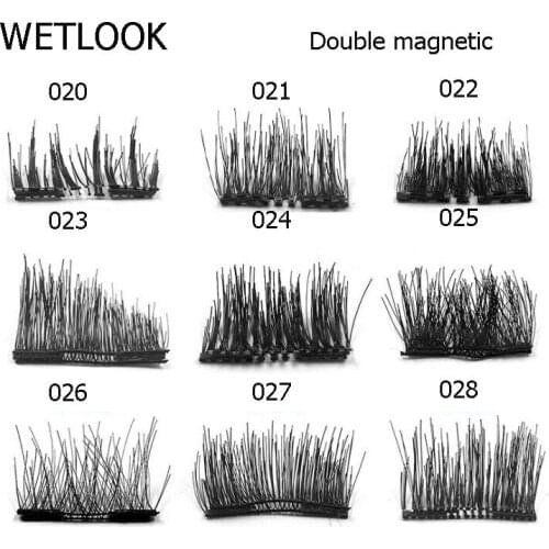 4Pcs/Pair Pop Double Magnetic 3D Fake False Eyelashes Extension lashes Easy to Wear Handmade Reusable Beauty Makeup Soft Hair C1