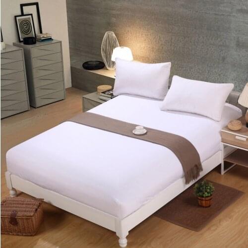 Mattress Cover Solid Soft Fitted Sheet with Elastic Band Home Decor Mattress Protector Cover Air-Permeable BedSpread Bedroom New