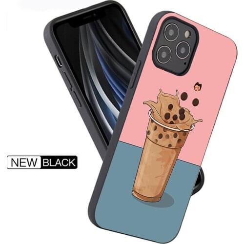 Cartoon Bear Cute Pearl Boba Milk Tea Phone Case for iPhone 11 12 Pro mini pro XS MAX 8 7 6 6S Plus X 5S SE 2020 XR Phone Case