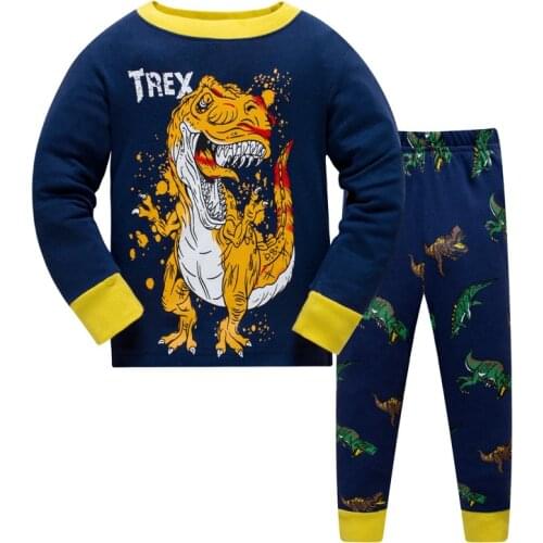 New Autumn Children Pajamas Boys Pure Cotton Suit kids Childrens Garment Thin Section Cartoon Home Clothes Serve Pyjamas 3-8Y