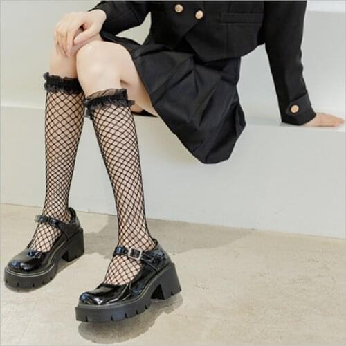 New Sexy Lace Calf Fishnet Socks Japanese Cute Ladies Lolita Stockings Thin Womens Socks