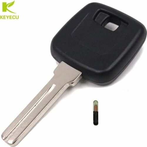 KEYECU New Replacement Uncut Blade Ignition Transponder Chip Key With Chip ID48 For Volvo XC90 XC70 V70 S80 S60