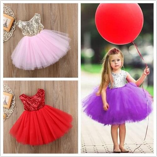 Summer new princess child baby gift girl fancy wedding dress sleeveless sequin party birthday baptism dress girl love dress