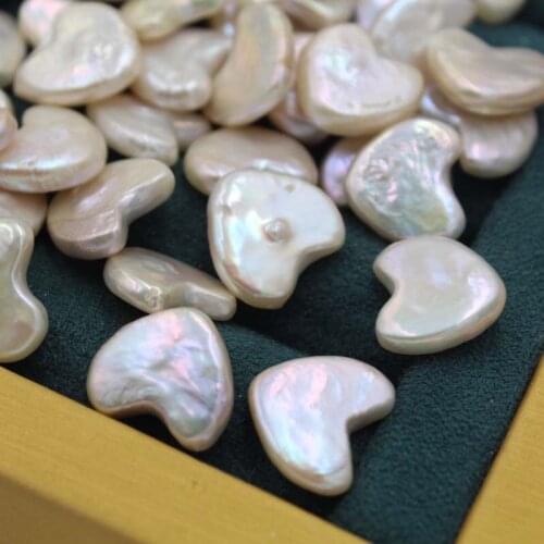WHOLESALE Heart Shape 13-14mm Size Natural Real Pearls, Loose Freshwater Irregular Baroque Pearls, 10PCS/LOT