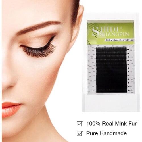 Flat Lashes Soft Split-tips Fake Eyelash Extension Individual Eyelashes Nature Flat Ellipse Eyelashes Supplies Eye Makeup QBMY