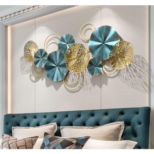 Luxury Wall Decor Ornaments Home Living Room Sofa Background Wall Decoration Metal Iron 3D Stereo Artificial Flower Wall Pendant