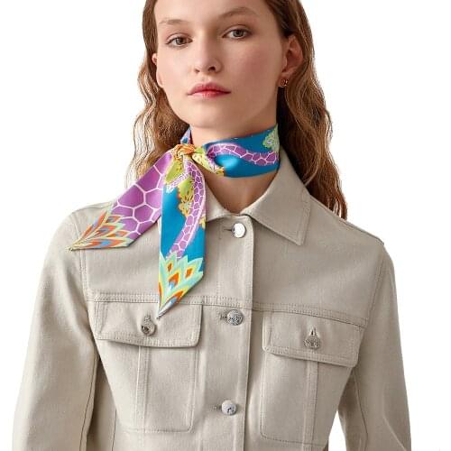 Cute Giraffe Print Long Hair Bow Scarves Headscarf Fashion Belt Bag Ribbons Multifunctional Headband Accessories For Girls Women