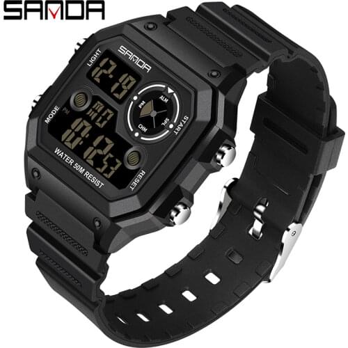 SANDA Sports Watch Men Top Brand Luxury Famous LED Digital Watches Male Clocks Mens Watch Relojes Deportivos Herren Uhren