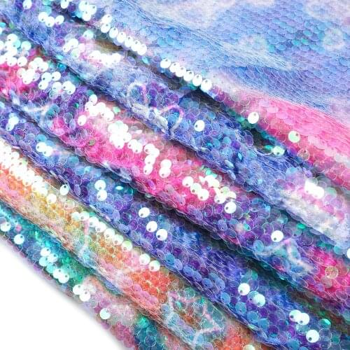 50*130cm Star Sequins Yarn Mesh Gauze Material Fabric Cartoon Patchwork Sewing Quilting Needlework DIY Cloth Sewing