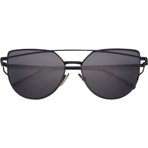 MINAKOLIFE Vintage Lady Rose Gold Cat Eye Sunglasses Men Women Brand Design Twin-Beams Optical Eyeglasses Frame Men Sun Glasses