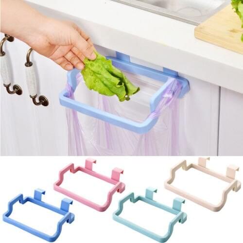 Garbage Trash Bag Rack Attach Holder Cabinet cupboard Door Kitchen Bathroom