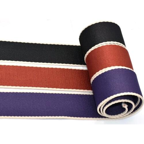 Heavy Weight Webbing Cotton Stripe Webbing 1.5" Canvas Webbing Key Fobs Polyester Ribbon Nylon Fabric Webbing for Purse Strap