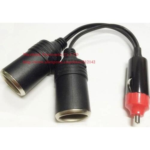 High Quality 12V~24V Car Cigarette Lighter Male to 2 Female Socket Plug Connector Adapter Cable/Free DHL Shipping/50PCS