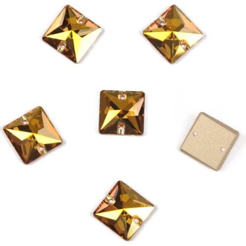 YANRUO 3240 Square Sunshine New Color Rhinestone Golden Stones Crystals For Sewing and Needlework