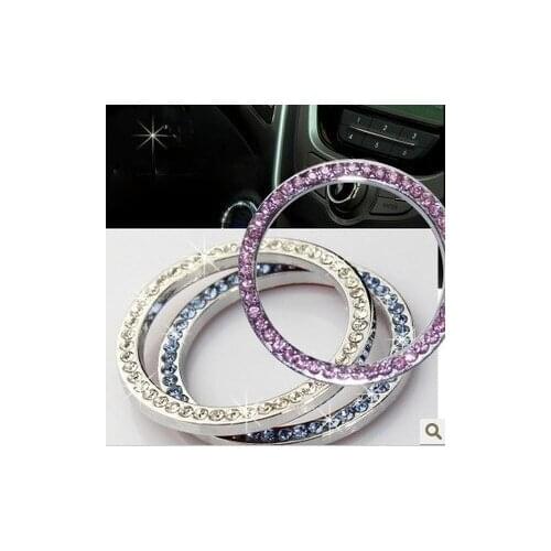 1X 3D Car Styling Gel Glow Key Ring Sticker crystal Ignition Switch Cover Circle Light Decoration Universal For Auto Motorcycle