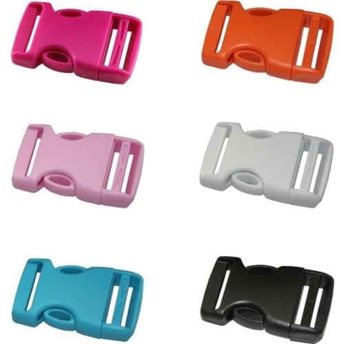 12Pcs-1"inch(25mm),6 kinds color,Contoured Curved Plastic Slider Clip Fastener Buckles,Webbing Side Flat Quick Release Buckle