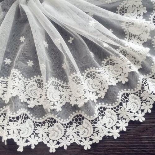 Clothing accessories home textile lace water soluble mesh two layers of embroidery cloth width 26 cm
