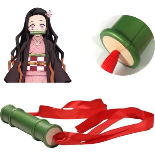 Anime Demon Slayer Kimetsu No Yaiba Kamado Nezuko Sealing Stick Cosplay Props Girls Halloween Bamboo Mouth Sticks