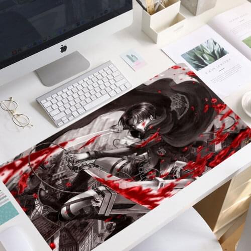 Anime Attack on Titan Large Lock Edge Mouse Pad Computer Mousepad XXL Gaming Padmouse Gamer Laptop keyboard mouse pad manga mat