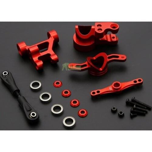 CNC Aluminum Push-Pull Steering Wiper Arm Double Cog 15T 17T Kit Fit For 1/5 Losi 5ive T Rovan LT KingmotorX2 and SLT