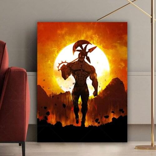 Escanor Nanatsu no Taizai Anime Canvas Painting Wall Art Posters Prints Pictures Living Room Decoration Manga Home Decor