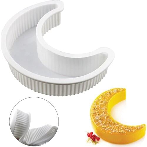 Moon Shape Cake Mold Silicone Baking Mold for Making Chocolates Cakes Candies DIY Large Ornaments Casting Silicone Making Tool