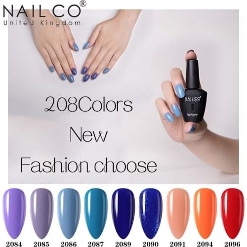 NAILCO Gel Nail Polish Gel Varnishes 208Color Paint Nail Art Foundation Shiny Base Top Coat All For Manicure UV Colorful Gellack