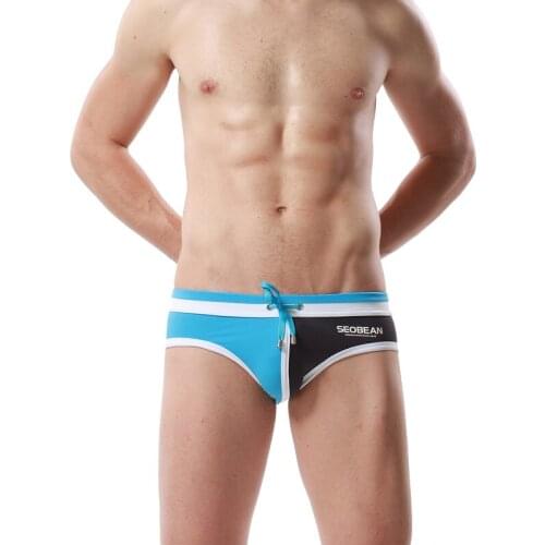 Seobean Brand Mens Swimming Trunks Gay Swimwear Mens Swim Shorts Male Sexy Swimsuit Bathing Sunga Man Briefs High quality