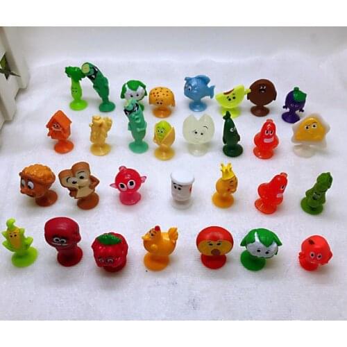 Stikeez Minifigures Vegetable Sucker Toy 50/100Pcs Kids Baby Cartoon Fruit Animals Capsule Action Figure Doll Toys Children Gift