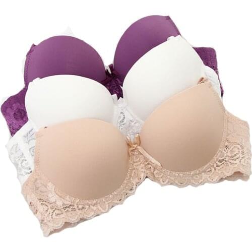 Fashion Lace sexy Bra for Women Sexy Lingerie Underwire bra duoble super push up bra Sexy Adjusted Straps small chest bra AB cup