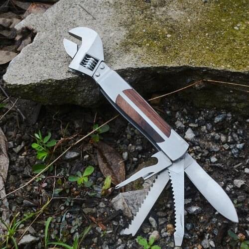 Multifunctional Wrench Set Stainless Steel Hand Tool Kit with Knife Non-slip Slotted Screwdriver Wrench Socket Outdoor Tool Case