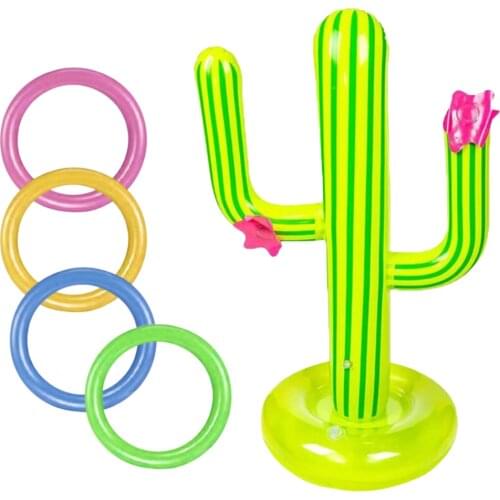 PVC Outdoor Inflatable Cactus Ring Toss Game new Floating Pool Toys Beach Party Supplies Bar Travel Swimming Pool Accessories