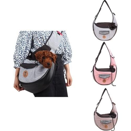 Windproof Pet Dog Carrier Outdoor Travel Handbag Pouch Portable Oxford Single Shoulder Bag Sling Comfort Tote Shoulder Bag