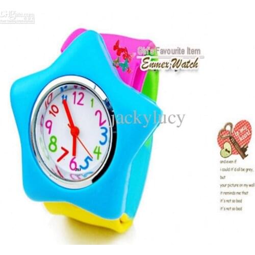 New Fashion Colorful Watchband Candy Colored Silicone Children Sport Wrist Watch Kids Pat Table free shipping