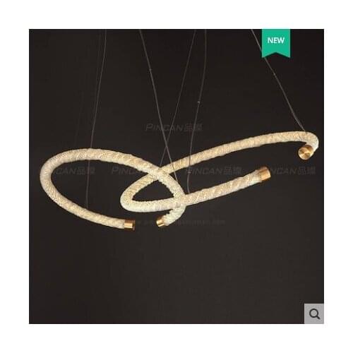 New ring crystal glass chandelier LED living room restaurant Postmodern minimalist bedroom model room