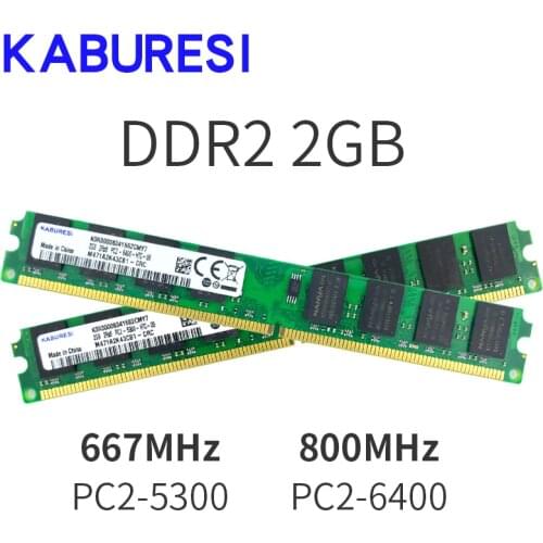 Kaburesi DDR2 1GB/2GB 667MHz 800MHz memory PC2-5300 PC2-6400 memoria for desktop computer ram PC