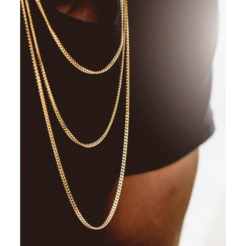 Hip Hop Necklaces For Men Women Stainless Steel Necklace 3MM Cuban Link Necklace Rappers Chain Choer Personality Jewelry C023