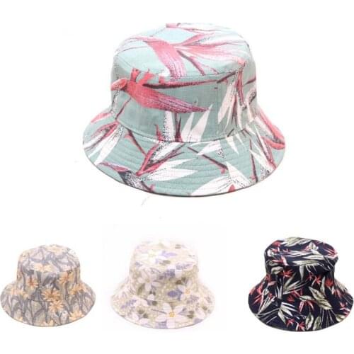 2020 New Fashion Fishermans Hat Floral Print Bucket Hat Unisex Bob Caps Hip Hop Gorros Men Women Cotton Streetwear